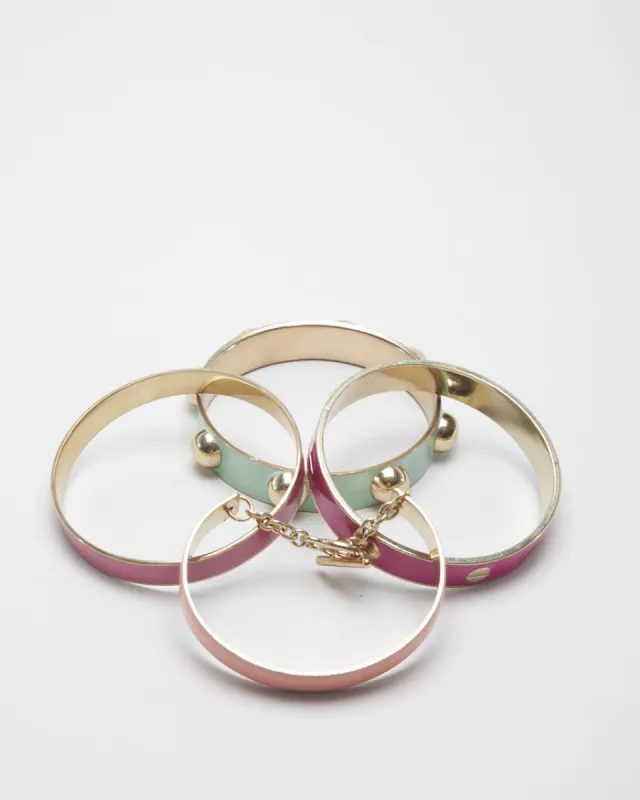 Modern Enamel Set of 4 Bangles made by Rokit