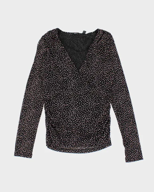 Y2k 00s Mexx Polka Dot Mesh Top - S sold by Rokit