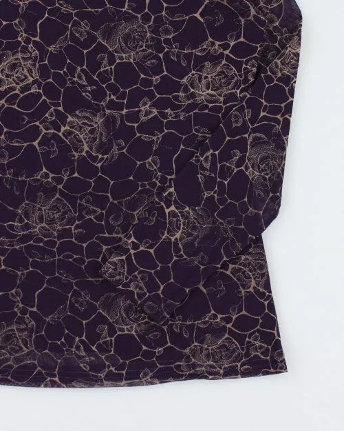 Y2k 00s Purple Floral Mesh Top - M sold by Rokit product image thumbnail 4