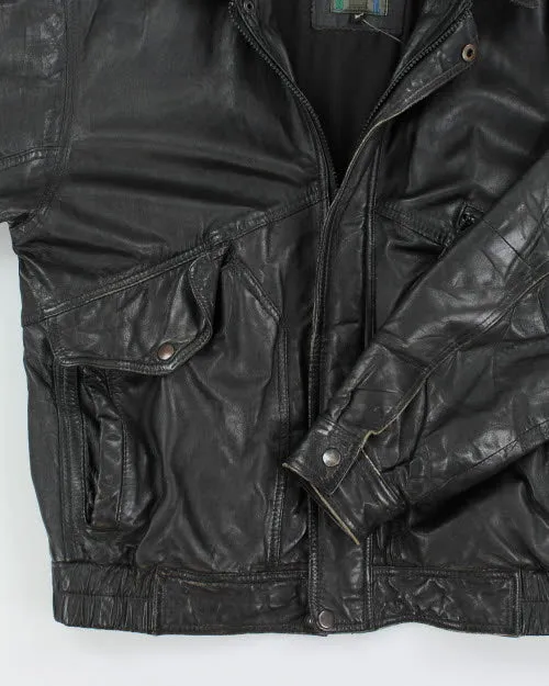 Vintage 90's Heavyweight Leather Bomber Jacket - M sold by Rokit product image thumbnail 4