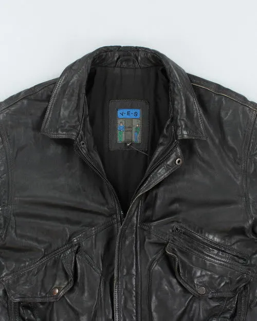 Vintage 90's Heavyweight Leather Bomber Jacket - M sold by Rokit product image thumbnail 3