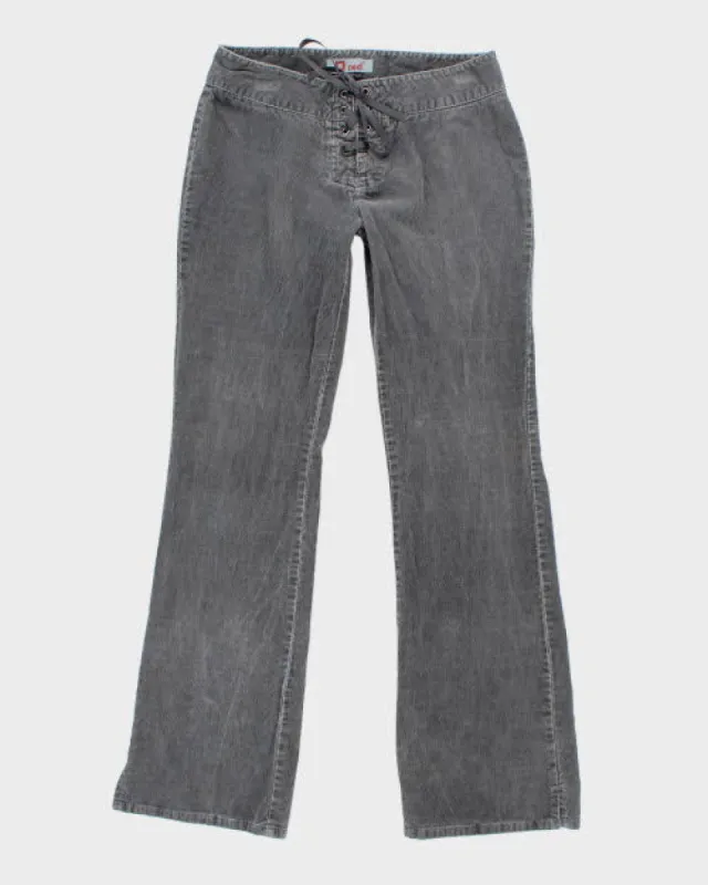 Y2k 00s Red Squared Lace-up Cord Trousers - W30 L32 made by Rokit