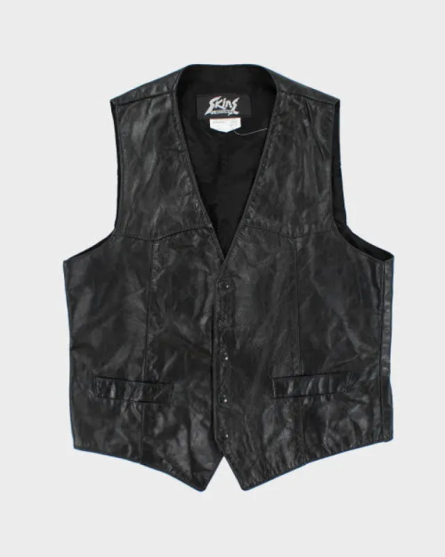 Vintage 90's Skins Sleeveless Leather Vest - M sold by Rokit