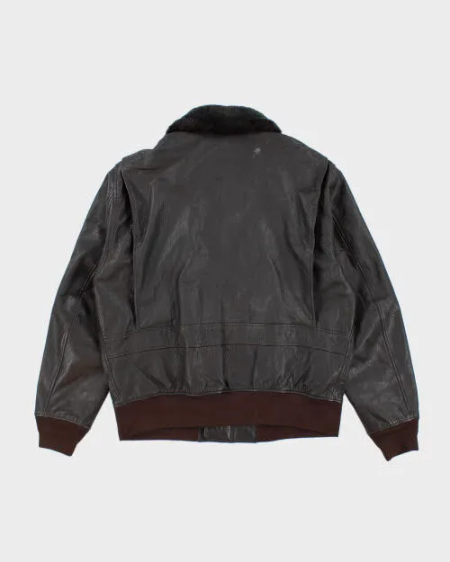 Vintage Alpha Industries Lather Bomber Jacket - L sold by Rokit product image thumbnail 2