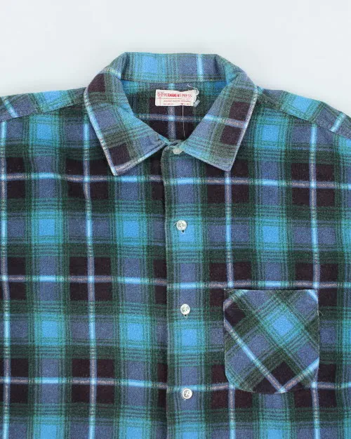 Vintage 90's Permanent Press Plaid Flannel Shirt - L sold by Rokit product image thumbnail 3