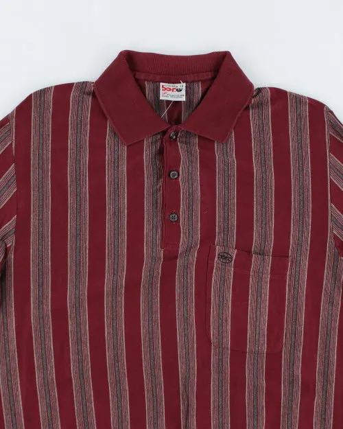 Vintage 90's Borg Striped Long-sleeve Polo Shirt - M sold by Rokit product image thumbnail 3