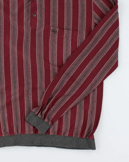 Vintage 90's Borg Striped Long-sleeve Polo Shirt - M sold by Rokit product image thumbnail 4