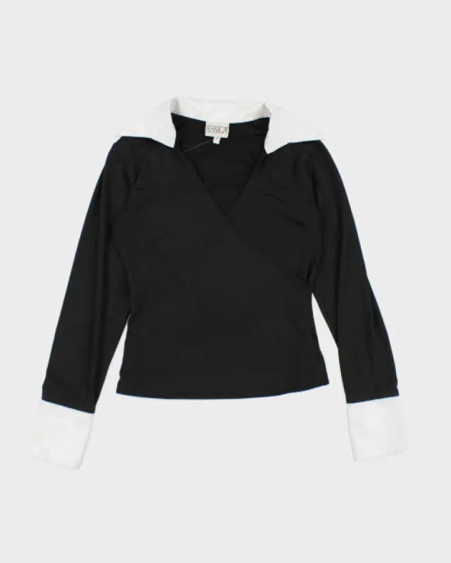 Y2k 00s Jessica Collared Top - S sold by Rokit