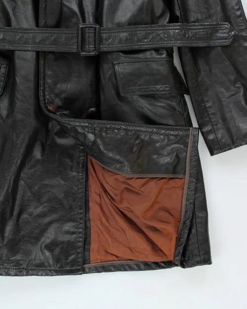 Vintage 80's Sears Long Leather Double Breasted Jacket - L sold by Rokit product image thumbnail 4