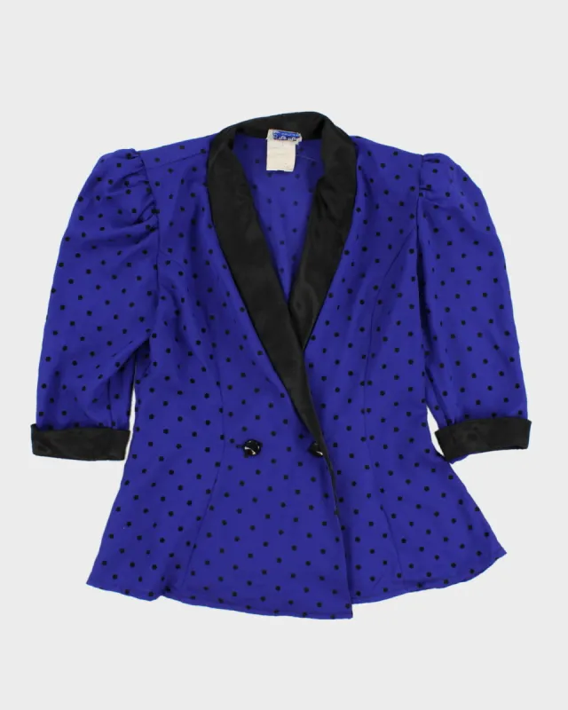 Vintage 80s Nu Mode Collared Polka Dot Blouse - M made by Rokit