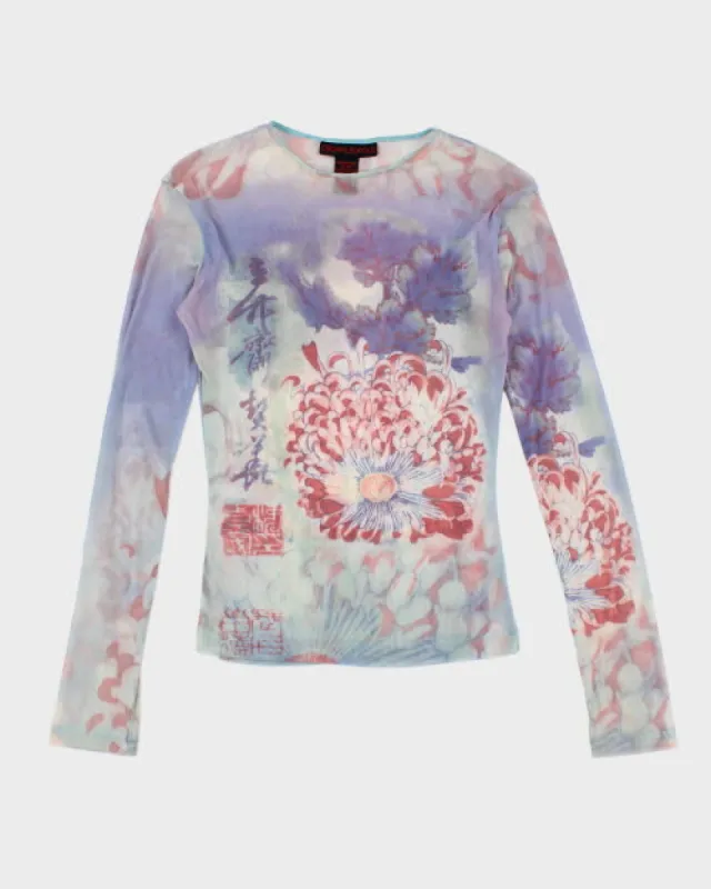 Y2k 00s Oscar Leopold Mesh Top - S sold by Rokit