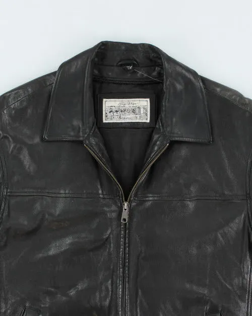 Vintage Collared Leather Harrington Jacket - L sold by Rokit product image thumbnail 3