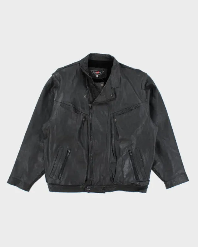 Vintage 90's Young Bloods Leather Biker Jacket - L sold by Rokit