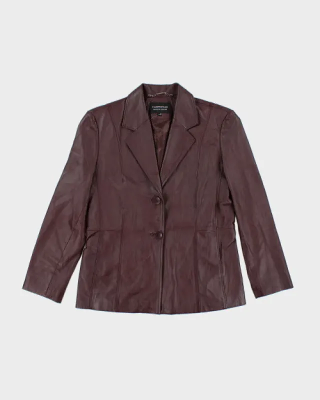 Vintage 90's Double Breasted Red Leather Jacket - L sold by Rokit