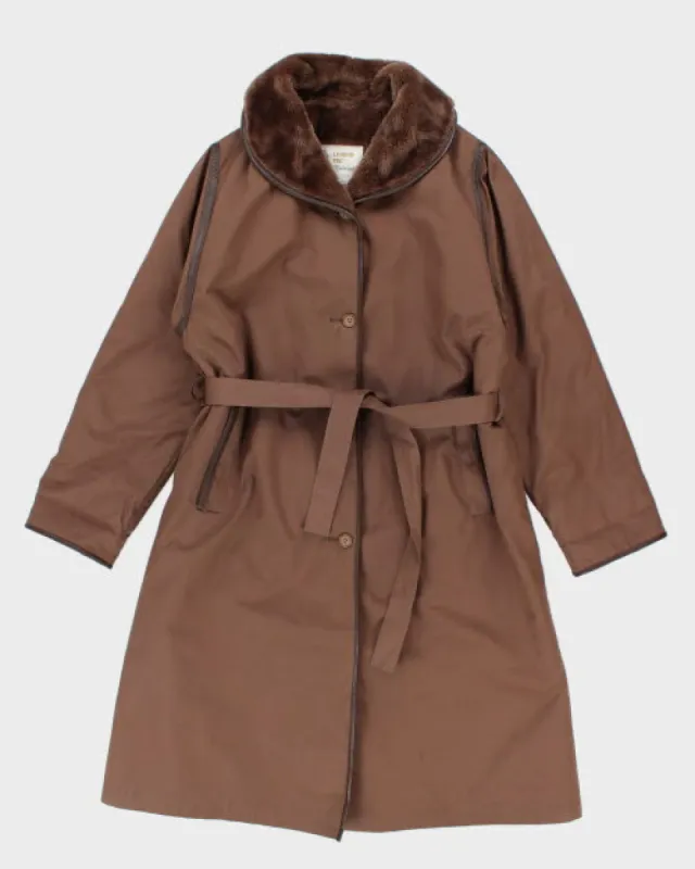 London Fog Fur Lined Long Coat - L sold by Rokit