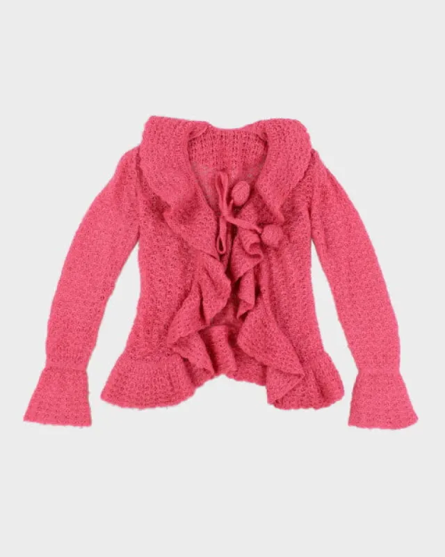 Y2k 00s Pink Knit Cardigan - S sold by Rokit