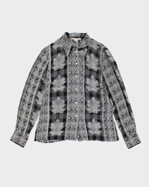 Y2k 00s Como Pattern Sheer Shirt - M sold by Rokit