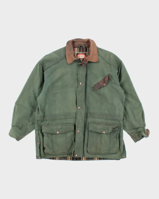 Vintage 90's Waxed Collared Hunting Jacket - M sold by Rokit