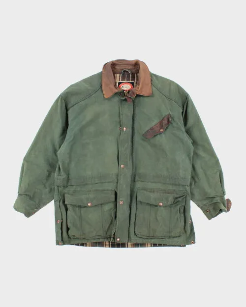 Vintage 90's Waxed Collared Hunting Jacket - M sold by Rokit