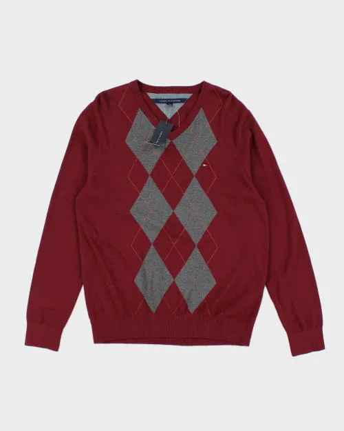 Deadstock Tommy Hilfiger V-neck Knit Jumper - L sold by Rokit