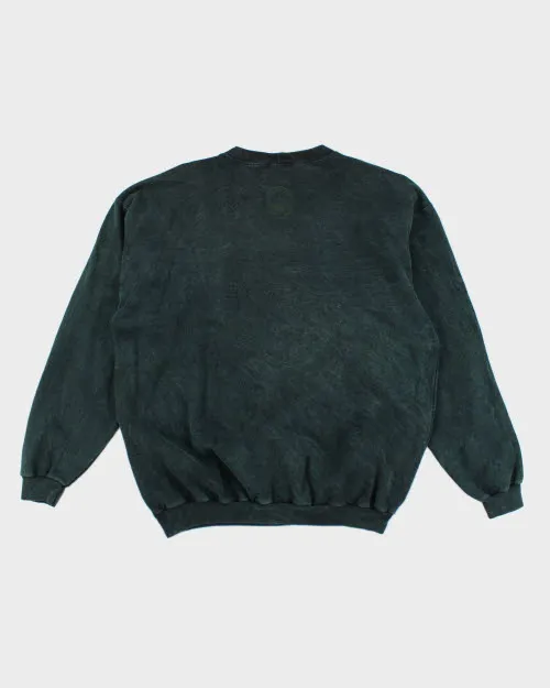 Vintage 90's Green Acid Wash Embroidered Sweatshirt - L sold by Rokit product image thumbnail 2