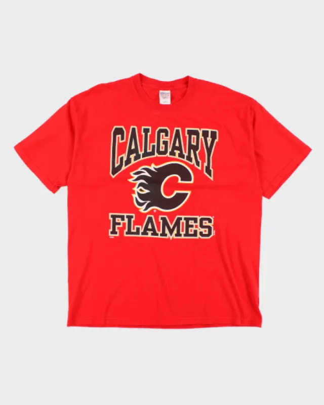 Vintage 2000's Calgary Flames Spell Out NHL T-Shirt - XL sold by Rokit