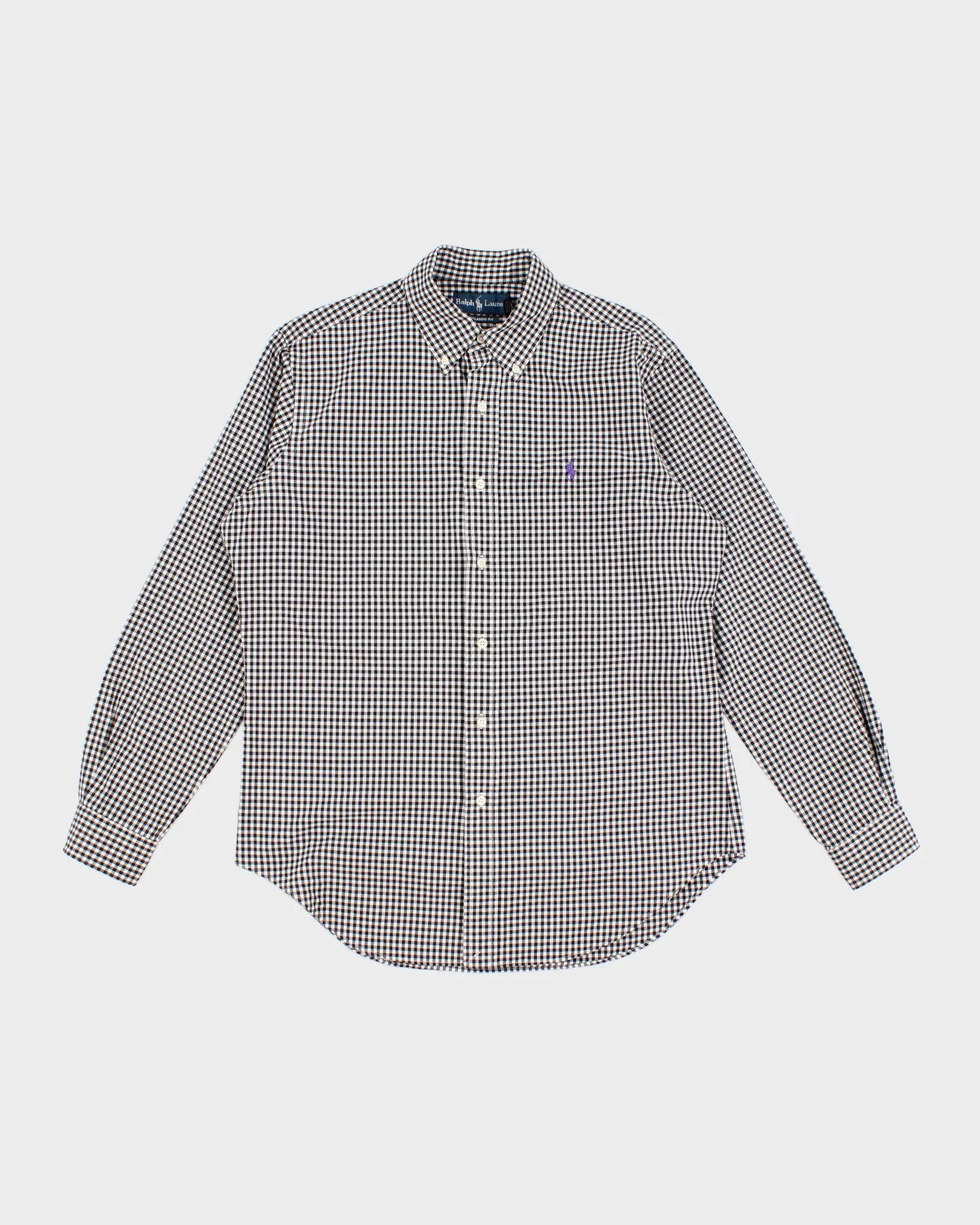 Vintage 90s Ralph Lauren Black & White Gingham Shirt - M/L sold by Rokit product image thumbnail 3