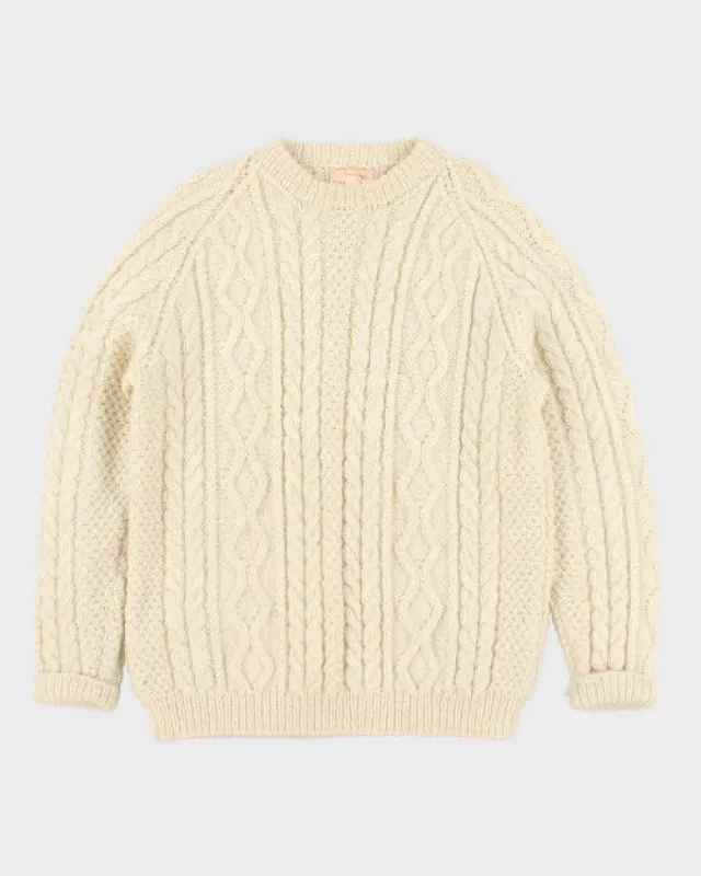 Vintage 70s Hordon Wool Aran Jumper - L sold by Rokit