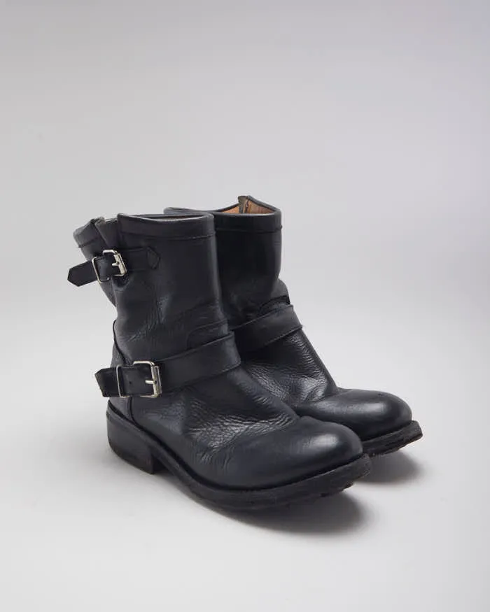 Vintage 90's Buckle Biker Ankle Boot - UK 6 sold by Rokit