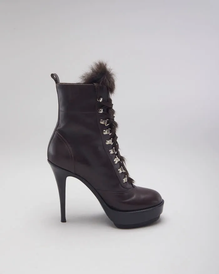 Giamito Rossi Lace-up Furry Boots - UK4 sold by Rokit product image thumbnail 2