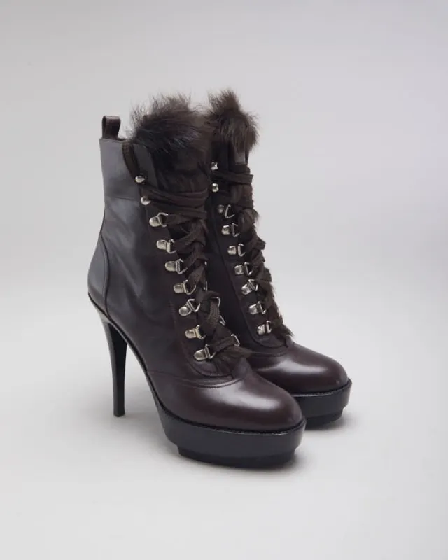 Giamito Rossi Lace-up Furry Boots - UK4 sold by Rokit