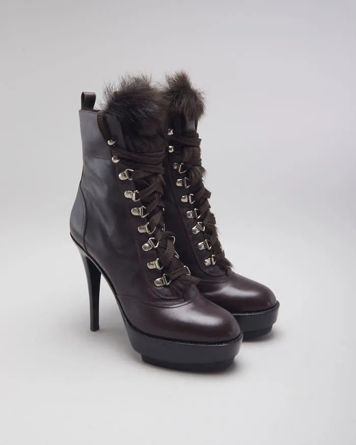 Giamito Rossi Lace-up Furry Boots - UK4 sold by Rokit