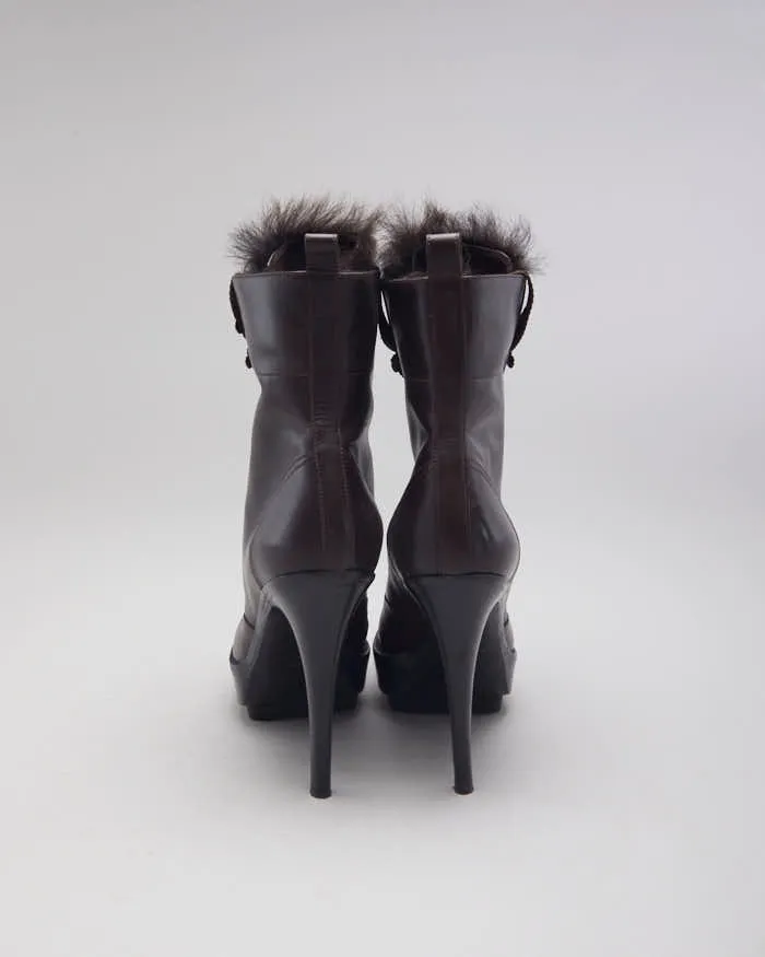 Giamito Rossi Lace-up Furry Boots - UK4 sold by Rokit product image thumbnail 4