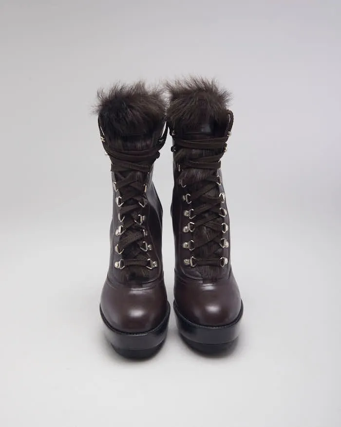 Giamito Rossi Lace-up Furry Boots - UK4 sold by Rokit product image thumbnail 3