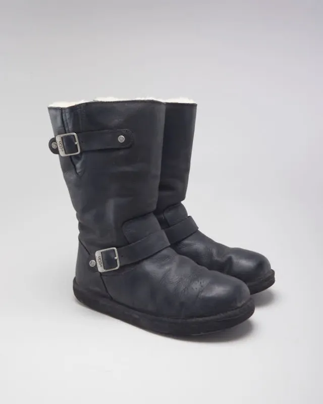 UGG Fur Lined Winter Black Boots - UK 8 sold by Rokit
