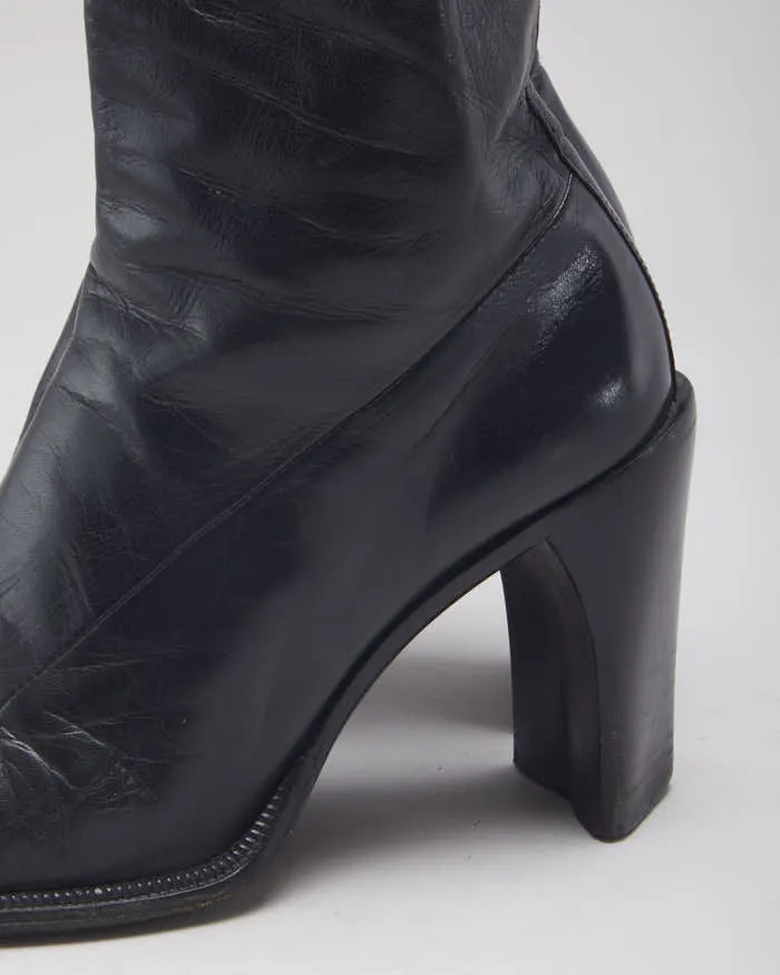 Black Leather Heeled Boots - UK5.5 sold by Rokit product image thumbnail 5