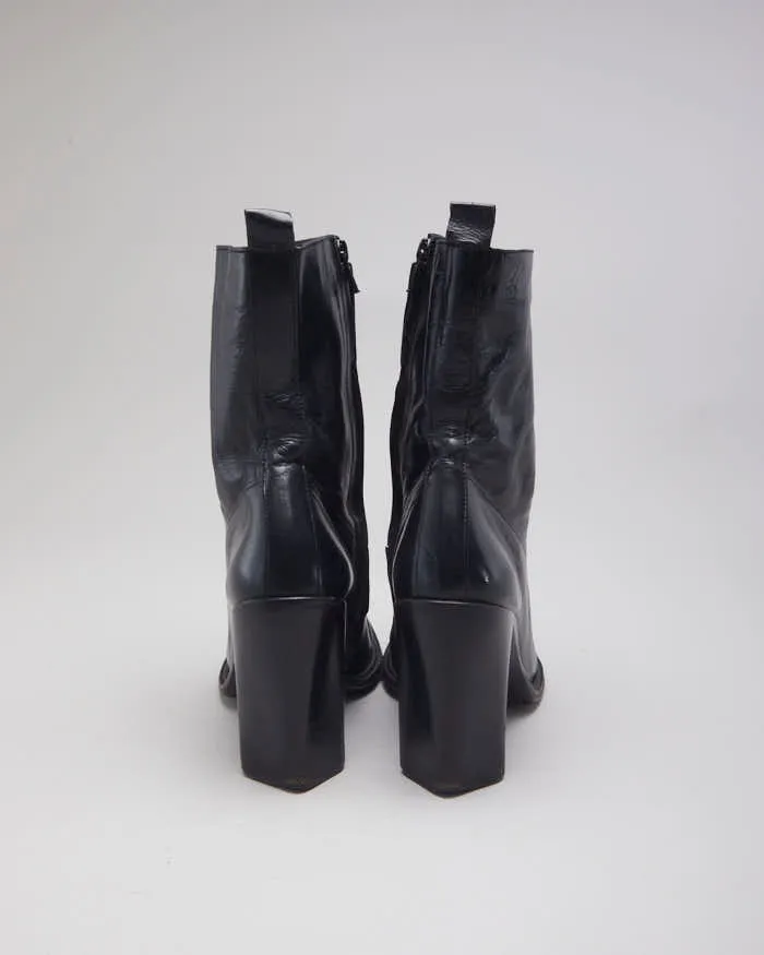 Black Leather Heeled Boots - UK5.5 sold by Rokit product image thumbnail 4