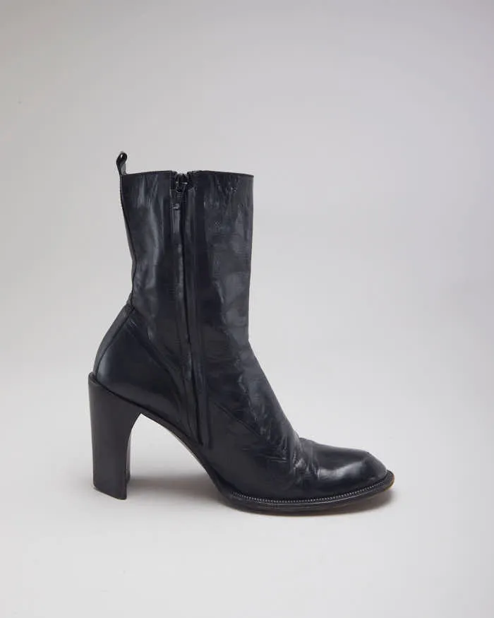 Black Leather Heeled Boots - UK5.5 sold by Rokit product image thumbnail 2