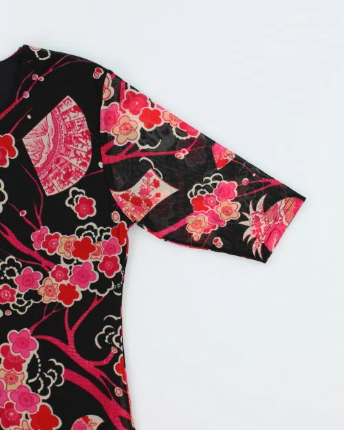 Y2k 00s Wing Shing Fashion Floral Mesh Top - M sold by Rokit product image thumbnail 4