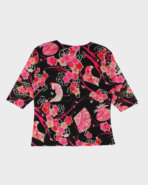 Y2k 00s Wing Shing Fashion Floral Mesh Top - M sold by Rokit product image thumbnail 2