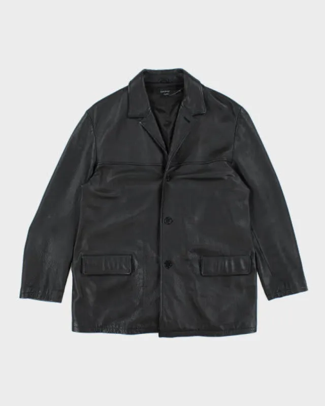 Vintage 2000's DKNY Heavyweight Button Up Leather Jacket - XL sold by Rokit