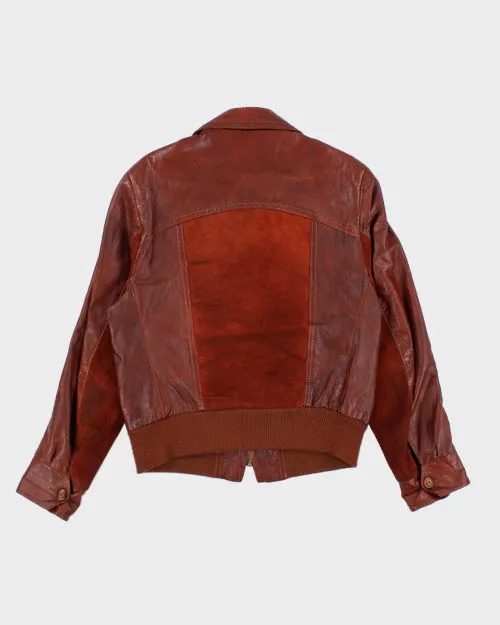 Vintage 70's Panelled Leather Zip Up Jacket - M sold by Rokit product image thumbnail 2