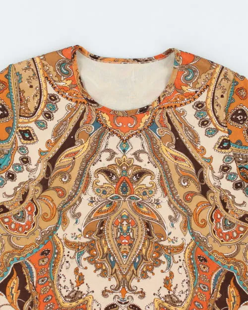 Y2k 00s Paisley Pattern Mesh Top - L sold by Rokit product image thumbnail 3