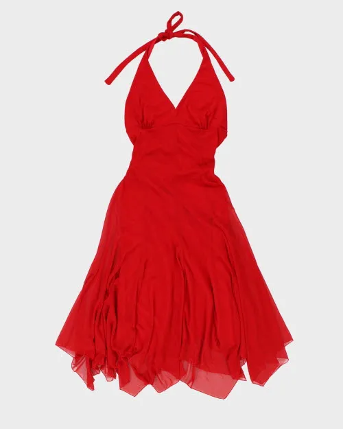 Y2k 00s Le Chateau Halter Dress - M sold by Rokit