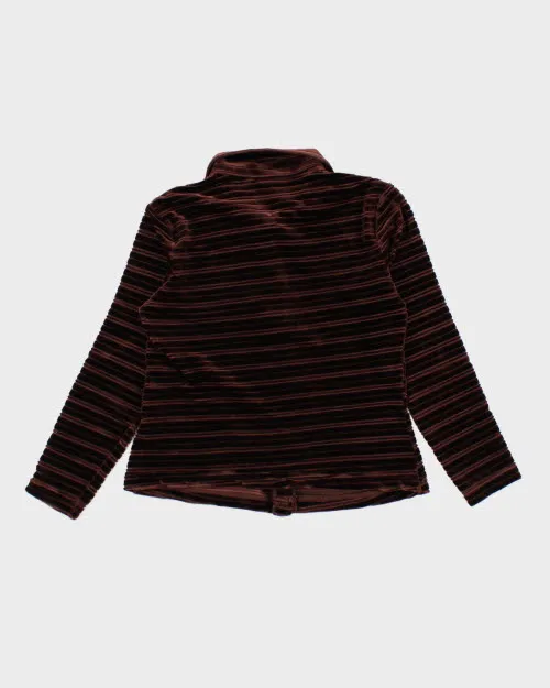 Y2k 00s Brown Velvet Blouse - S sold by Rokit product image thumbnail 2