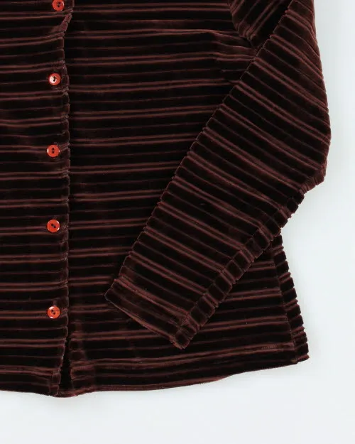 Y2k 00s Brown Velvet Blouse - S sold by Rokit product image thumbnail 4