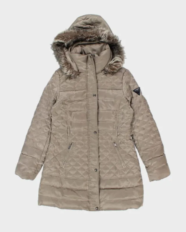 Vintage Women's Guess Quilted Hooded Jacket - M sold by Rokit