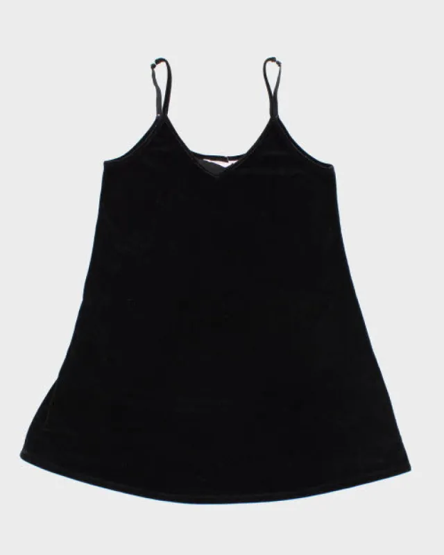 Y2k 00s La Vie En Rose Velour Slip Dress - M sold by Rokit
