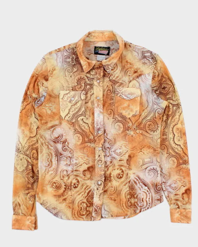 US Western Mesh Paisley Pattern Shirt - S sold by Rokit