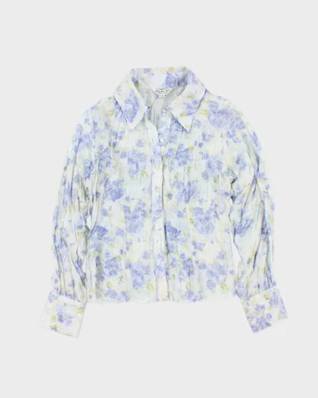 Vintage 00s Fancy Floral Blouse - S sold by Rokit